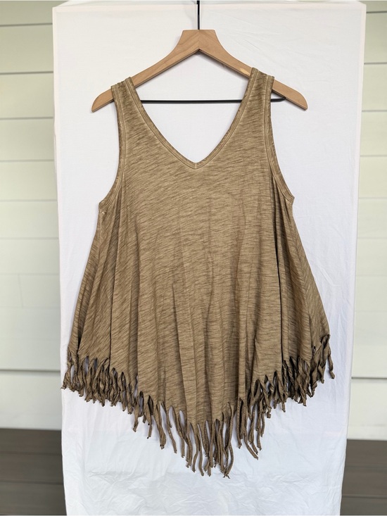 Umgee Tops - Umgee Boho Fringe Tank Top Tunic V-Neck Swing Festival Western Medium